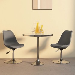 vidaXL Sillas de comedor giratorias 2 unidades tela gris claro
