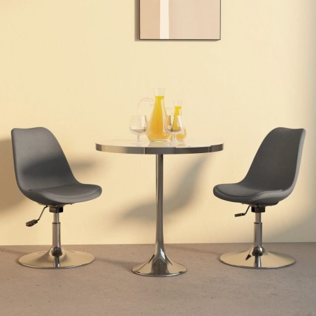 vidaXL Sillas de comedor giratorias 2 unidades tela gris claro