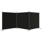 vidaXL Biombo divisor de 3 paneles de tela negro 525x180 cm vidaXL Biombo divisor de 3 paneles de tela negro 525x180 cm