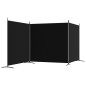 vidaXL Biombo divisor de 3 paneles de tela negro 525x180 cm vidaXL Biombo divisor de 3 paneles de tela negro 525x180 cm