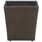 vidaXL Mesa de centro ratán PE vidrio templado marrón 41,5x41,5x44cm