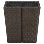 vidaXL Mesa de centro ratán PE vidrio templado marrón 41,5x41,5x44cm