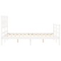 vidaXL Estructura cama de matrimonio con cabecero madera maciza blanco vidaXL Estructura cama de matrimonio con cabecero madera maciza blanco