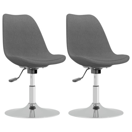 vidaXL Sillas de comedor giratorias 2 unidades tela gris claro