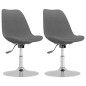 vidaXL Sillas de comedor giratorias 2 unidades tela gris claro