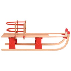vidaXL Trineo de nieve plegable con respaldo madera 119 cm 