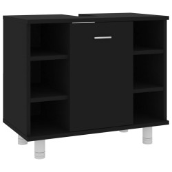 vidaXL Armario de baño madera contrachapada negro 60x32x53,5 cm
