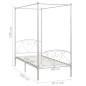 vidaXL Estructura de cama con dosel metal blanco 90x200 cm vidaXL Estructura de cama con dosel metal blanco 90x200 cm