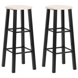 vidaXL Taburetes de cocina 2 unidades MDF negros  
