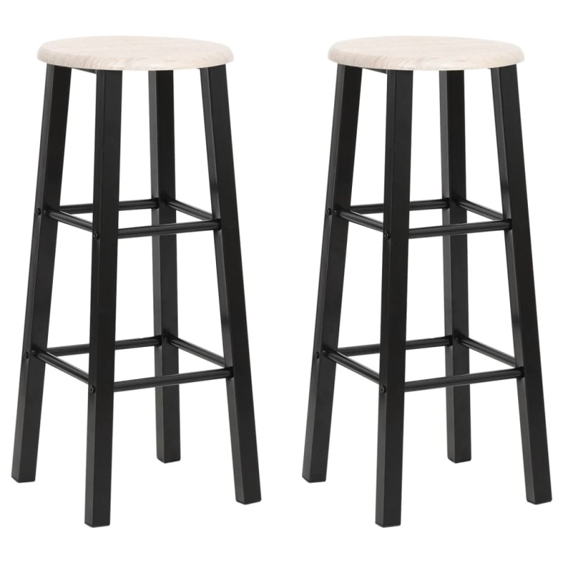 vidaXL Taburetes de cocina 2 unidades MDF negros vidaXL Taburetes de cocina 2 unidades MDF negros
