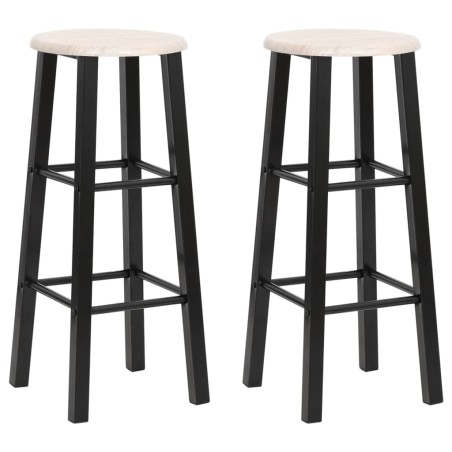 vidaXL Taburetes de cocina 2 unidades MDF negros  