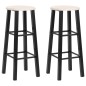 vidaXL Taburetes de cocina 2 unidades MDF negros vidaXL Taburetes de cocina 2 unidades MDF negros