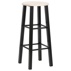 vidaXL Taburetes de cocina 2 unidades MDF negros  