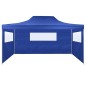 vidaXL Carpa pleglable con 3 paredes 3x4,5 m azul vidaXL Carpa pleglable con 3 paredes 3x4,5 m azul