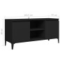 vidaXL Mueble de TV con patas de metal negro 103,5x35x50 cm vidaXL Mueble de TV con patas de metal negro 103,5x35x50 cm