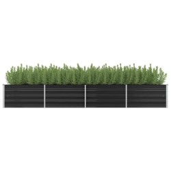 vidaXL Arriate de acero galvanizado gris antracita 320x80x45 cm