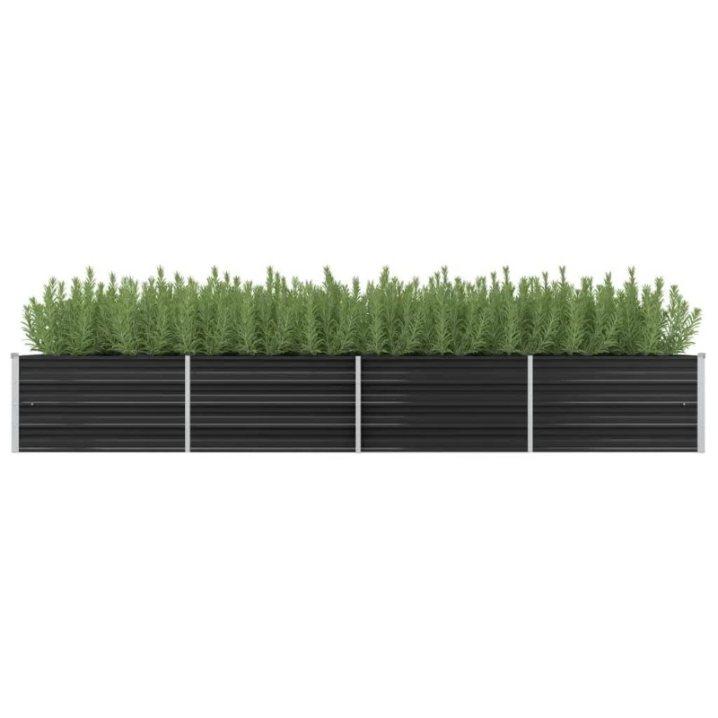 vidaXL Arriate de acero galvanizado gris antracita 320x80x45 cm vidaXL Arriate de acero galvanizado gris antracita 320x80x45 cm
