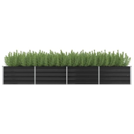 vidaXL Arriate de acero galvanizado gris antracita 320x80x45 cm