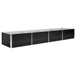 vidaXL Arriate de acero galvanizado gris antracita 320x80x45 cm