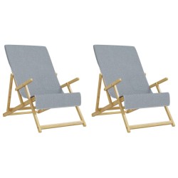vidaXL Toallas de playa 2 uds tela gris 400 g/m² 60x135 cm