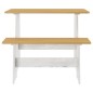 vidaXL Mesa de comedor con banco madera maciza marrón miel y blanco vidaXL Mesa de comedor con banco madera maciza marrón miel y blanco