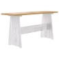 vidaXL Mesa de comedor con banco madera maciza marrón miel y blanco vidaXL Mesa de comedor con banco madera maciza marrón miel y blanco
