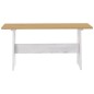 vidaXL Mesa de comedor con banco madera maciza marrón miel y blanco vidaXL Mesa de comedor con banco madera maciza marrón miel y blanco
