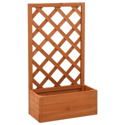 vidaXL Jardinera enrejada de jardín madera abeto naranja 50x25x90 cm 