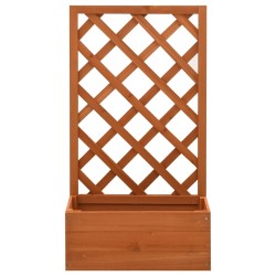 vidaXL Jardinera enrejada de jardín madera abeto naranja 50x25x90 cm 