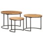 vidaXL Mesas apilables 3 unidades madera maciza de acacia vidaXL Mesas apilables 3 unidades madera maciza de acacia