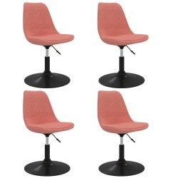 vidaXL Sillas de comedor giratorias 4 unidades de terciopelo rosa