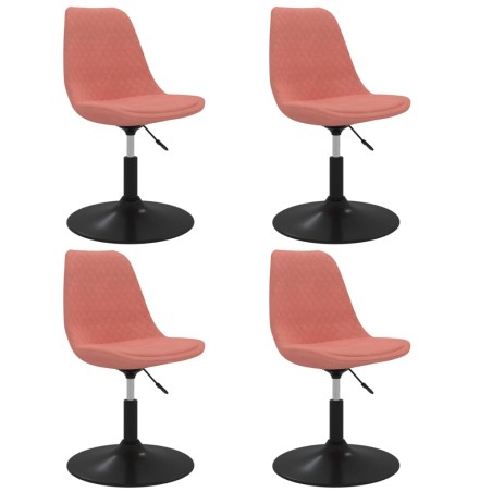 vidaXL Sillas de comedor giratorias 4 unidades de terciopelo rosa