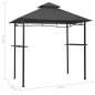vidaXL Cenador de BBQ acero antracita 240x150x255 cm
