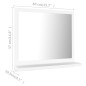 vidaXL Espejo de baño madera contrachapada blanco 40x10,5x37 cm vidaXL Espejo de baño madera contrachapada blanco 40x10,5x37 cm