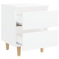 vidaXL Mesitas de noche 2 uds patas madera maciza blanco 40x35x50 cm vidaXL Mesitas de noche 2 uds patas madera maciza blanco 40x35x50 cm