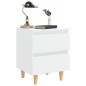 vidaXL Mesitas de noche 2 uds patas madera maciza blanco 40x35x50 cm vidaXL Mesitas de noche 2 uds patas madera maciza blanco 40x35x50 cm
