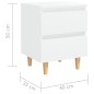 vidaXL Mesitas de noche 2 uds patas madera maciza blanco 40x35x50 cm vidaXL Mesitas de noche 2 uds patas madera maciza blanco 40x35x50 cm