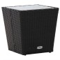 vidaXL Mesa de centro ratán PE y vidrio templado negro 41,5x41,5x43 cm vidaXL Mesa de centro ratán PE y vidrio templado negro 41,5x41,5x43 cm