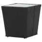 vidaXL Mesa de centro ratán PE y vidrio templado negro 41,5x41,5x43 cm vidaXL Mesa de centro ratán PE y vidrio templado negro 41,5x41,5x43 cm