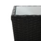 vidaXL Mesa de centro ratán PE y vidrio templado negro 41,5x41,5x43 cm vidaXL Mesa de centro ratán PE y vidrio templado negro 41,5x41,5x43 cm