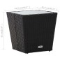 vidaXL Mesa de centro ratán PE y vidrio templado negro 41,5x41,5x43 cm vidaXL Mesa de centro ratán PE y vidrio templado negro 41,5x41,5x43 cm