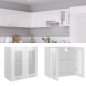 vidaXL Armario colgante vidrio y madera ingeniería blanco brillo vidaXL Armario colgante vidrio y madera ingeniería blanco brillo