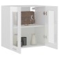 vidaXL Armario colgante vidrio y madera ingeniería blanco brillo vidaXL Armario colgante vidrio y madera ingeniería blanco brillo