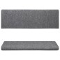 vidaXL Alfombrilla escalera 15 uds tela punzonada gris claro 65x21x4cm