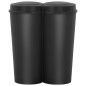 vidaXL Cubo de basura doble negro 50 L vidaXL Cubo de basura doble negro 50 L