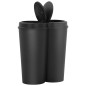 vidaXL Cubo de basura doble negro 50 L vidaXL Cubo de basura doble negro 50 L