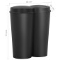 vidaXL Cubo de basura doble negro 50 L vidaXL Cubo de basura doble negro 50 L