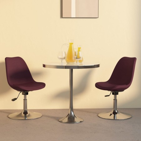 vidaXL Sillas de comedor giratorias 2 unidades tela morado