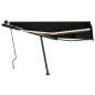 vidaXL Toldo retráctil manual con luz LED gris antracita 450x300 cm