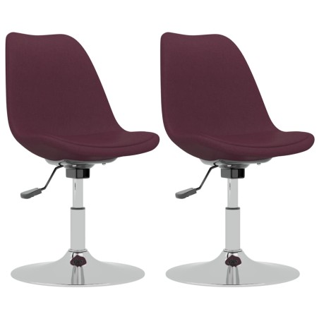 vidaXL Sillas de comedor giratorias 2 unidades tela morado